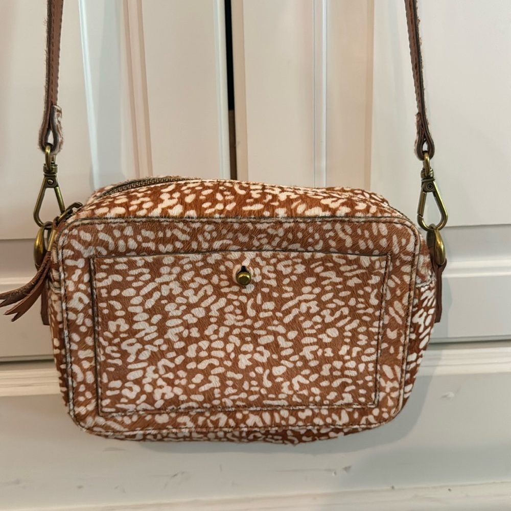 Madewell "The Transport Camera Bag" Animal Spot Calf Hair Edition